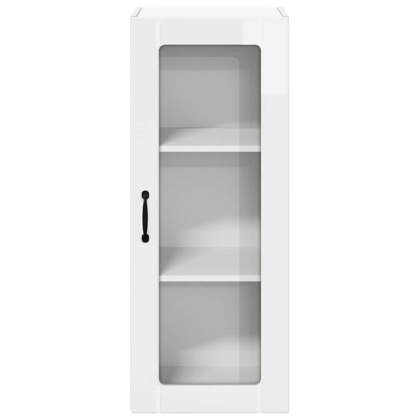 Wall Glass Cabinet LUCCA High Gloss White 40 x 31 x 100 cm