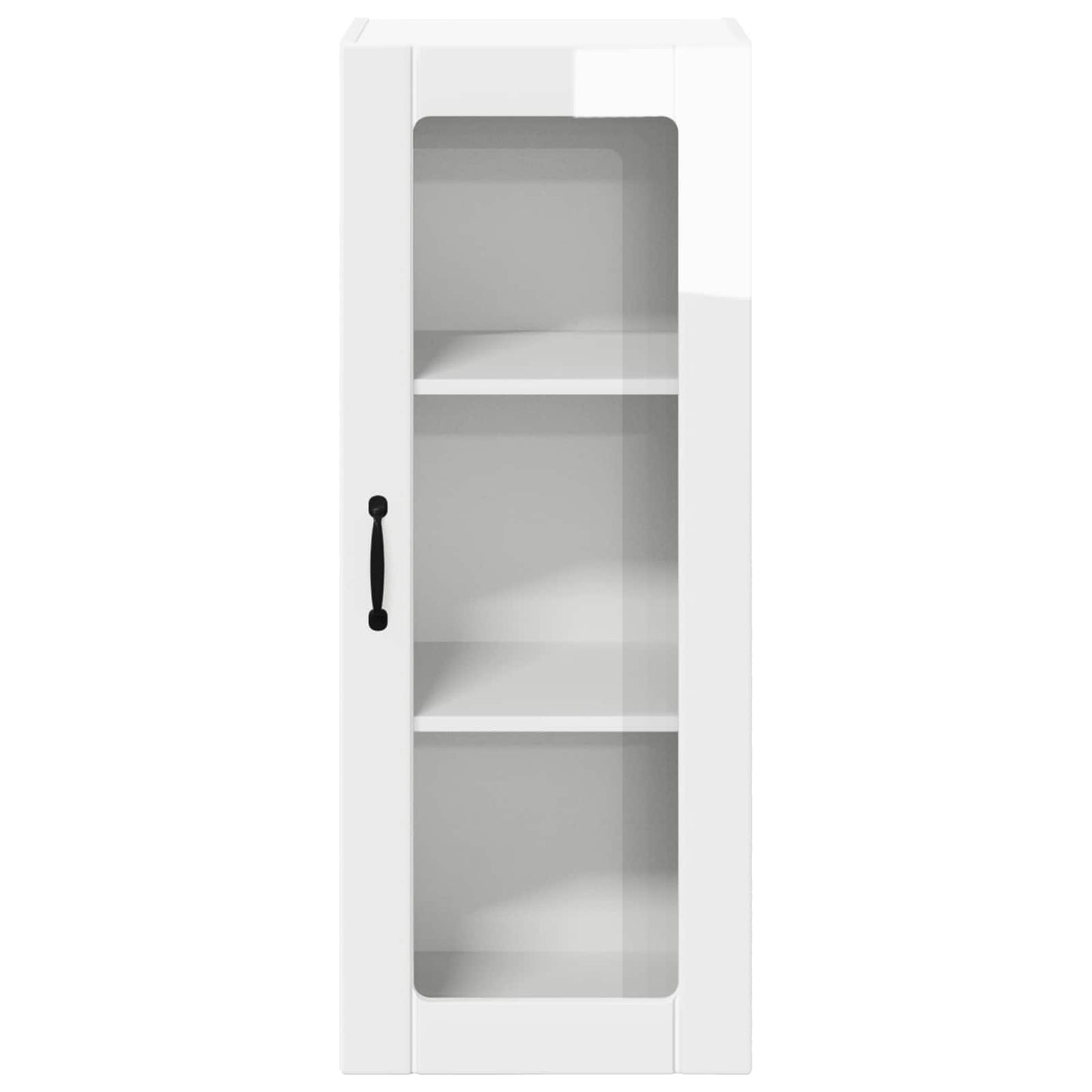 Wall Glass Cabinet LUCCA High Gloss White 40 x 31 x 100 cm