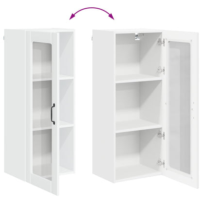 Wall Glass Cabinet LUCCA High Gloss White 40 x 31 x 100 cm