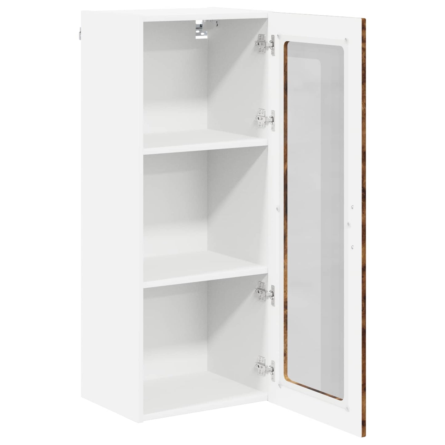 Wall Glass Cabinet LUCCA Smoked Oak 40 x 31 x 100 cm