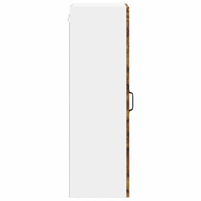 Wall Glass Cabinet LUCCA Smoked Oak 40 x 31 x 100 cm