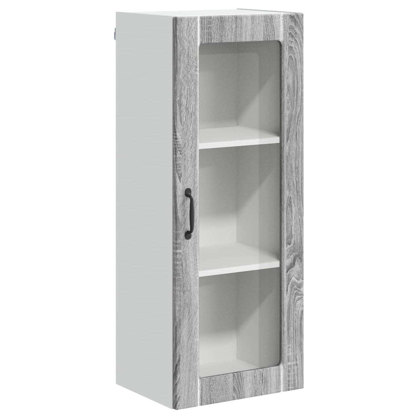 Wall Glass Cabinet LUCCA Grey Sonoma 40 x 31 x 100 cm