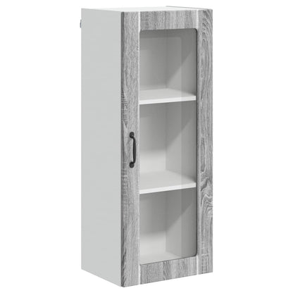 Wall Glass Cabinet LUCCA Grey Sonoma 40 x 31 x 100 cm