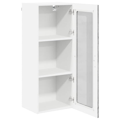 Wall Glass Cabinet LUCCA Grey Sonoma 40 x 31 x 100 cm