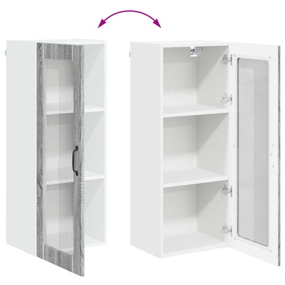 Wall Glass Cabinet LUCCA Grey Sonoma 40 x 31 x 100 cm