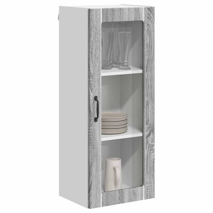Wall Glass Cabinet LUCCA Grey Sonoma 40 x 31 x 100 cm