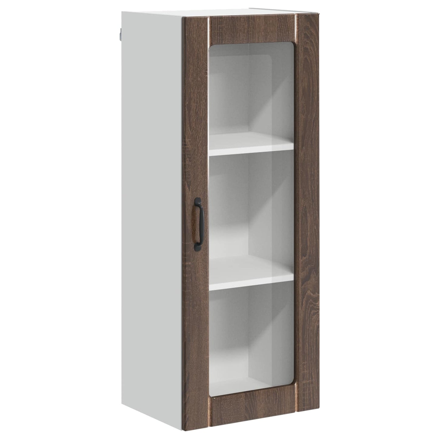 Wall Glass Cabinet LUCCA Brown Oak 40 x 31 x 100 cm