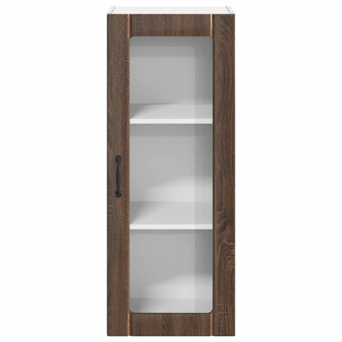 Wall Glass Cabinet LUCCA Brown Oak 40 x 31 x 100 cm