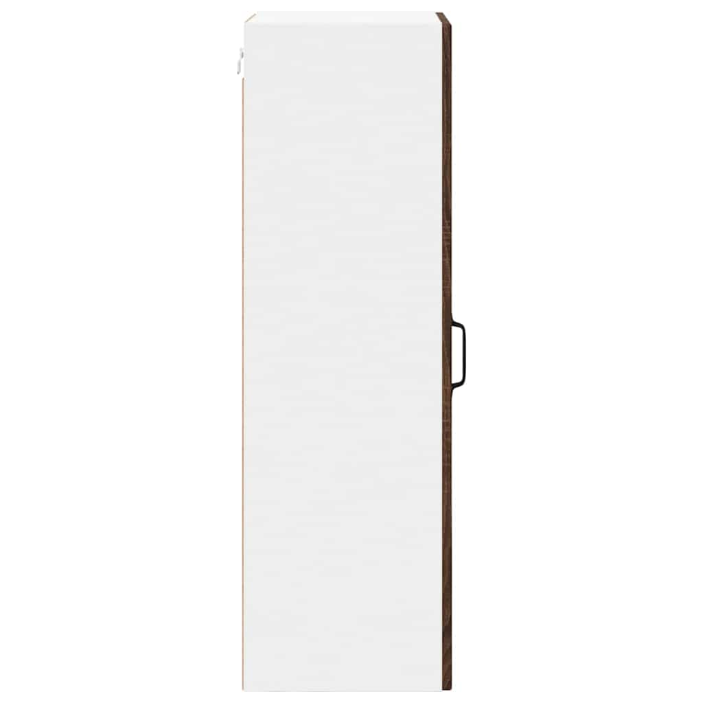 Wall Glass Cabinet LUCCA Brown Oak 40 x 31 x 100 cm