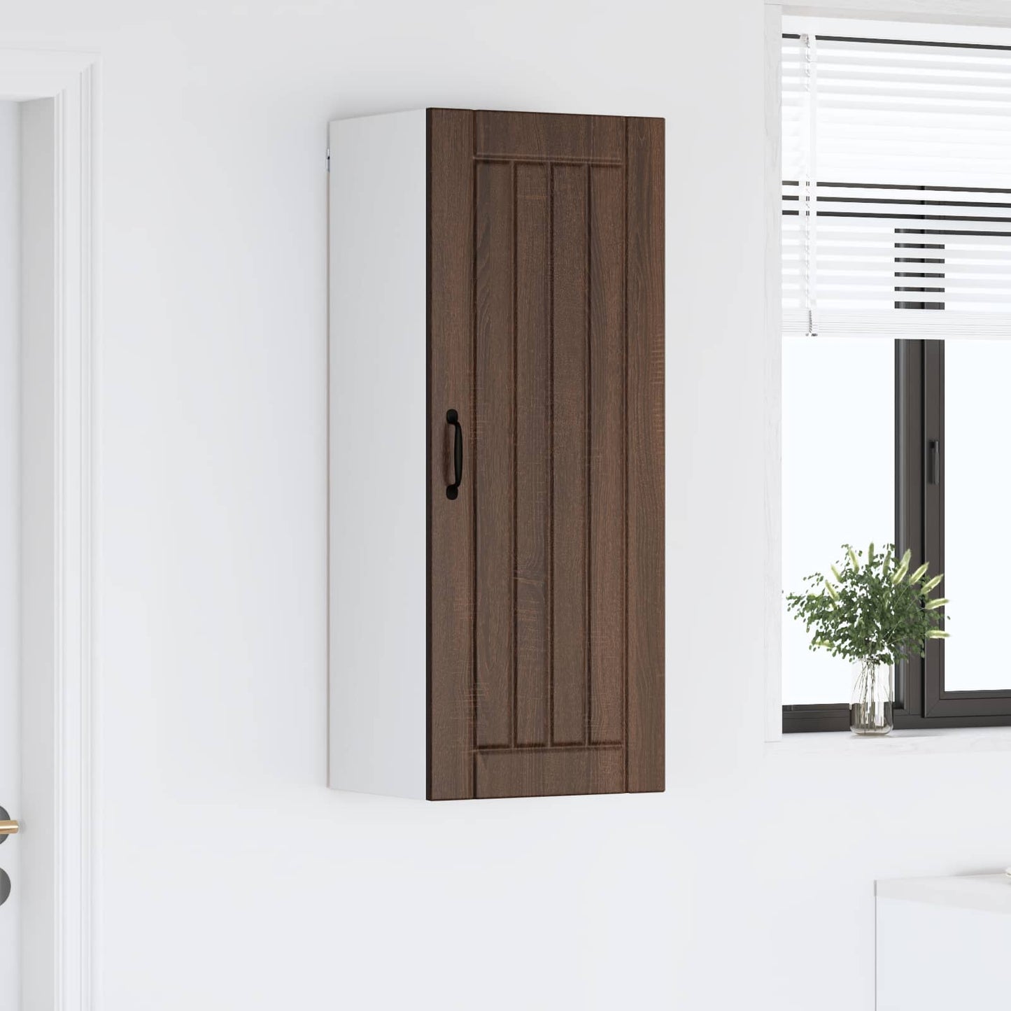 Wall Cabinet LUCCA Brown Oak 40 x 31 x 100 cm Engineered Wood