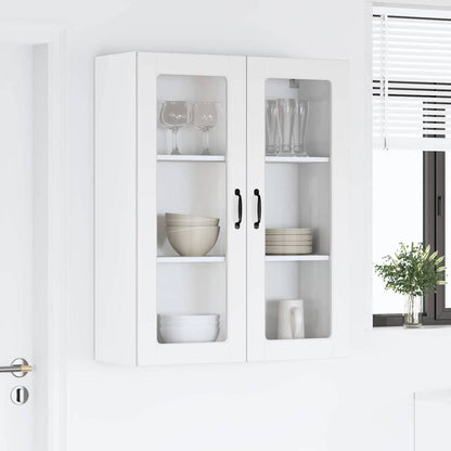 Wall Glass Cabinet LUCCA White 80 x 31 x 100 cm Engineered Wood