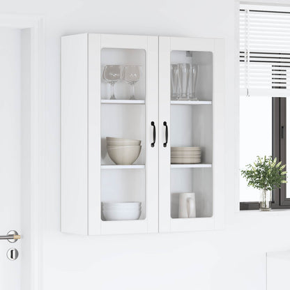Wall Glass Cabinet LUCCA White 80 x 31 x 100 cm Engineered Wood
