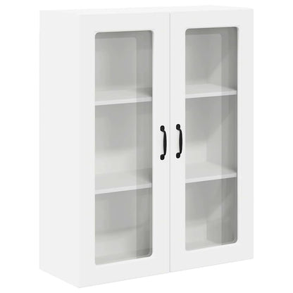 Wall Glass Cabinet LUCCA White 80 x 31 x 100 cm Engineered Wood