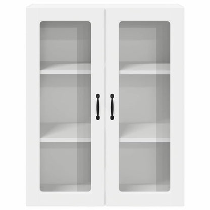 Wall Glass Cabinet LUCCA White 80 x 31 x 100 cm Engineered Wood