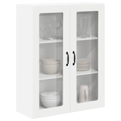 Wall Glass Cabinet LUCCA White 80 x 31 x 100 cm Engineered Wood