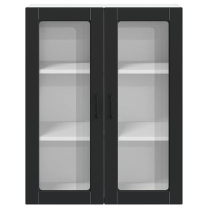 Wall Glass Cabinet LUCCA Black 80 x 31 x 100 cm Engineered Wood
