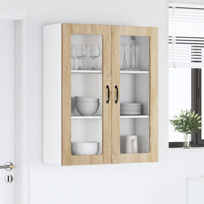 Wall Glass Cabinet LUCCA Sonoma Oak 80 x 31 x 100 cm