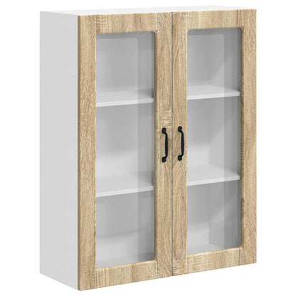 Wall Glass Cabinet LUCCA Sonoma Oak 80 x 31 x 100 cm