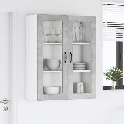 Wall Glass Cabinet LUCCA Concrete Grey 80 x 31 x 100 cm