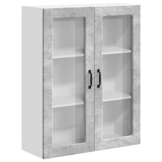 Wall Glass Cabinet LUCCA Concrete Grey 80 x 31 x 100 cm