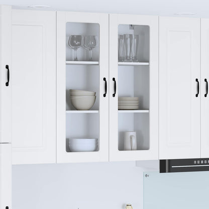 Wall Glass Cabinet LUCCA High Gloss White 80 x 31 x 100 cm