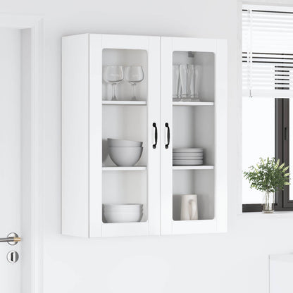 Wall Glass Cabinet LUCCA High Gloss White 80 x 31 x 100 cm
