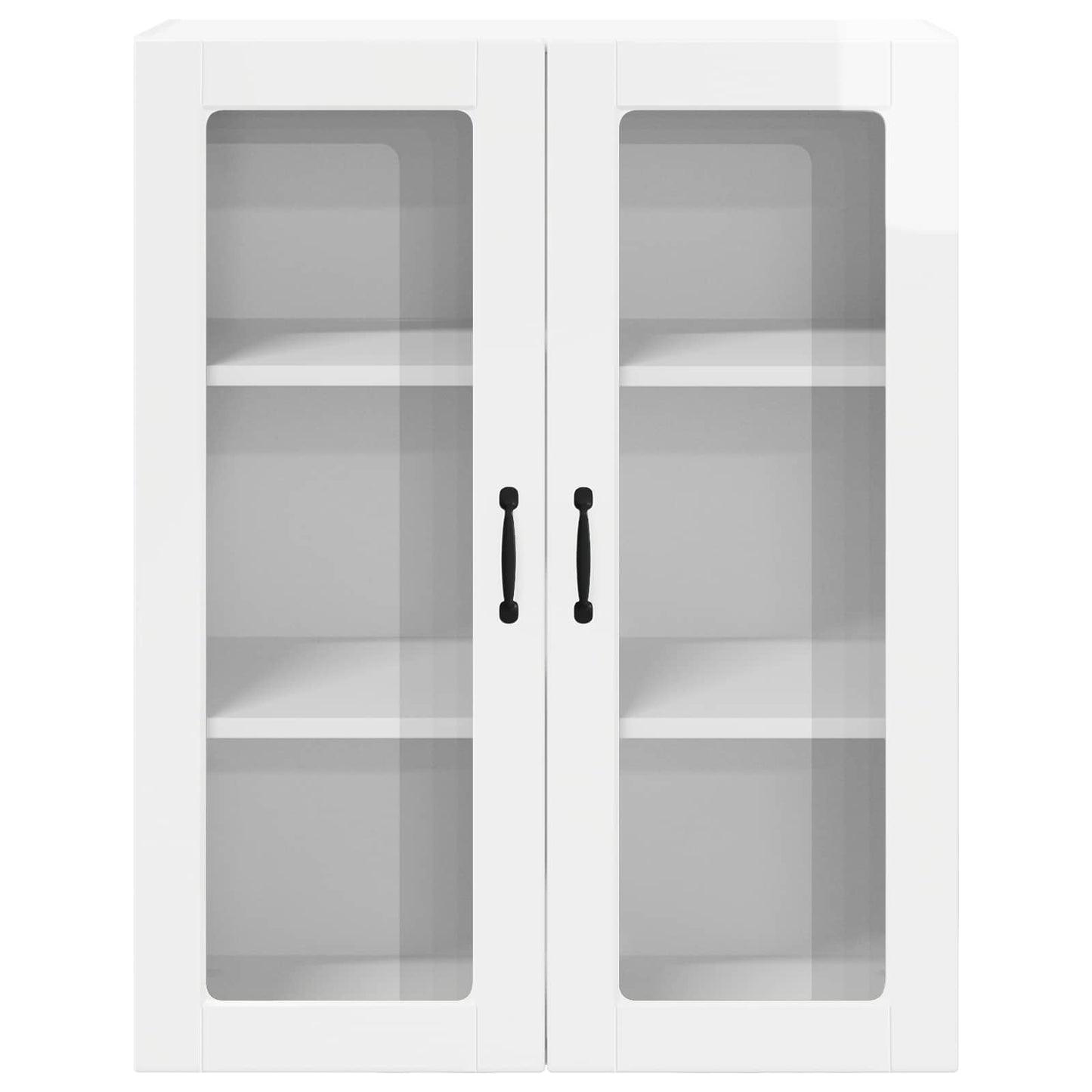Wall Glass Cabinet LUCCA High Gloss White 80 x 31 x 100 cm