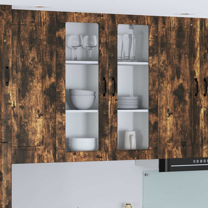 Wall Glass Cabinet LUCCA Smoked Oak 80 x 31 x 100 cm