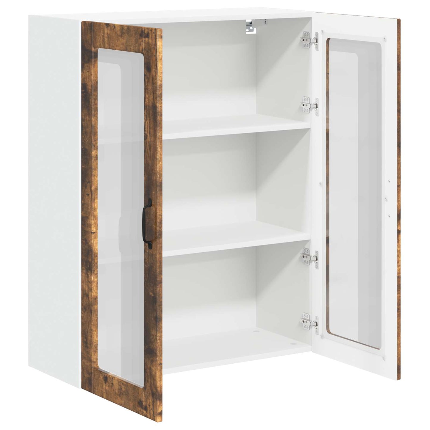 Wall Glass Cabinet LUCCA Smoked Oak 80 x 31 x 100 cm
