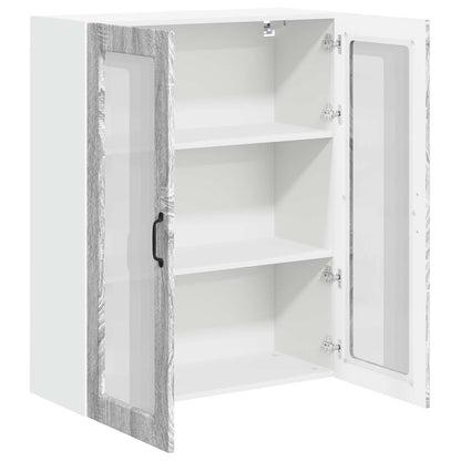 Wall Glass Cabinet LUCCA Grey Sonoma 80 x 31 x 100 cm