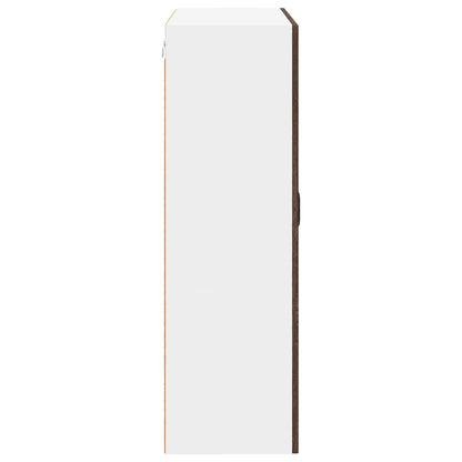 Wall Glass Cabinet LUCCA Brown Oak 80 x 31 x 100 cm