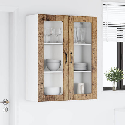 Wall Glass Cabinet LUCCA Old Wood 80 x 31 x 100 cm