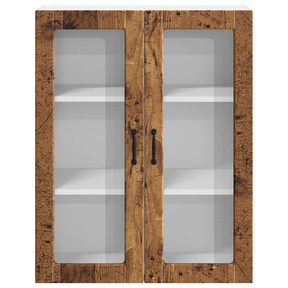 Wall Glass Cabinet LUCCA Old Wood 80 x 31 x 100 cm