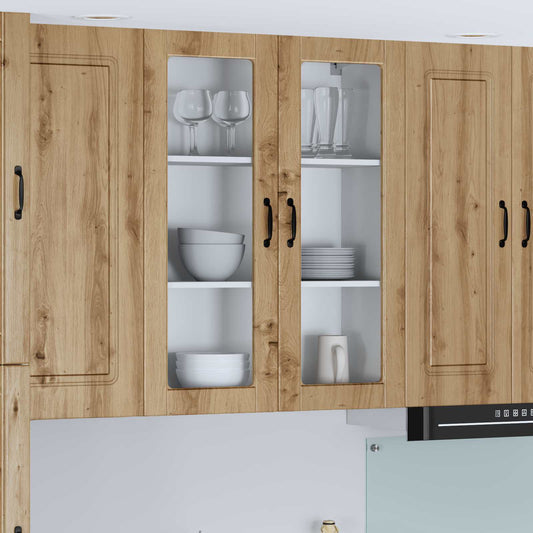 Wall Glass Cabinet LUCCA Artisan Oak 80 x 31 x 100 cm