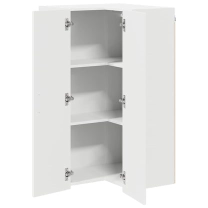 Wall Corner Cabinet LUCCA White 57 x 57 x 100 cm