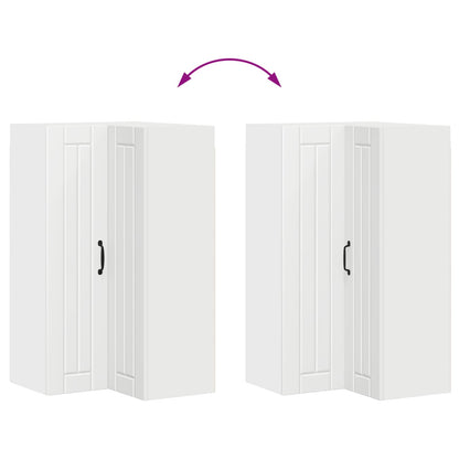 Wall Corner Cabinet LUCCA White 57 x 57 x 100 cm
