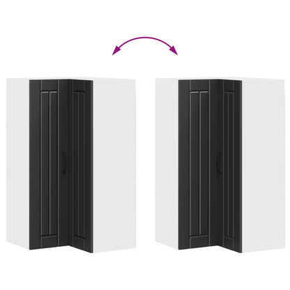 Wall Corner Cabinet LUCCA Black 57 x 57 x 100 cm