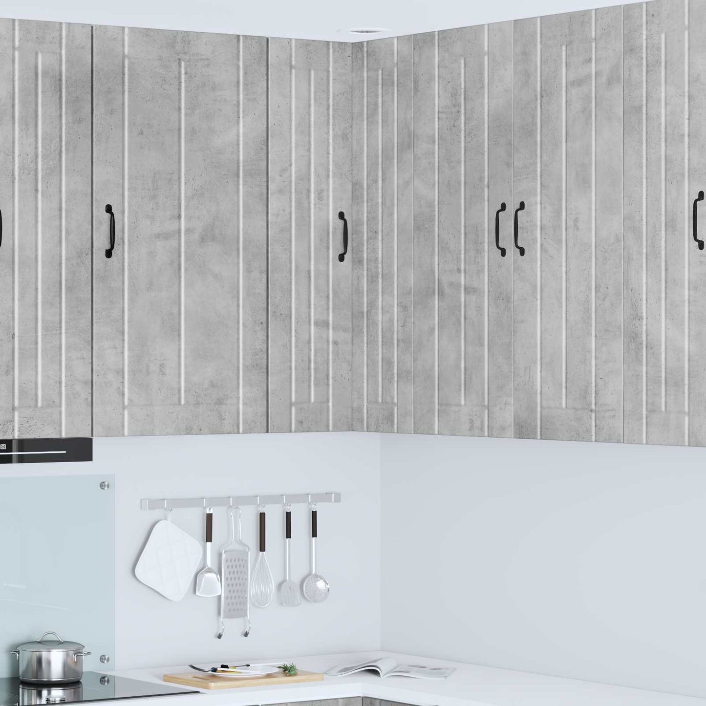 Wall Corner Cabinet LUCCA Concrete Grey 57 x 57 x 100 cm