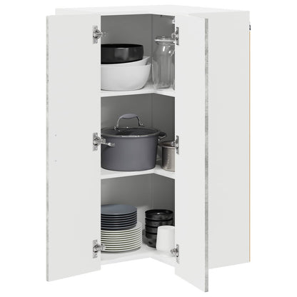 Wall Corner Cabinet LUCCA Concrete Grey 57 x 57 x 100 cm