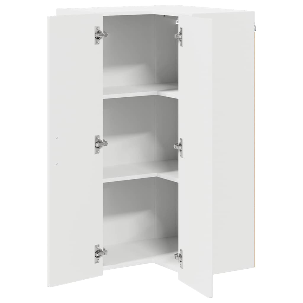 Wall Corner Cabinet LUCCA High Gloss White 57 x 57 x 100 cm