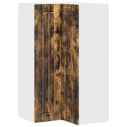 Wall Corner Cabinet LUCCA Smoked Oak 57 x 57 x 100 cm