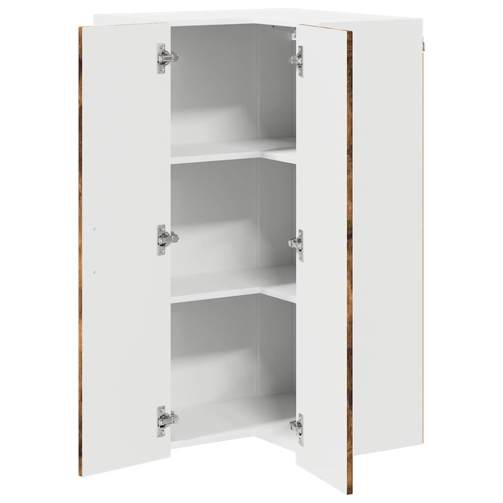 Wall Corner Cabinet LUCCA Smoked Oak 57 x 57 x 100 cm