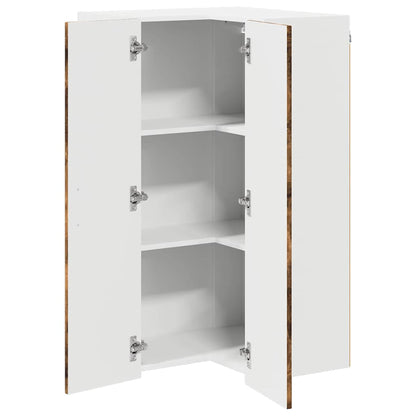 Wall Corner Cabinet LUCCA Smoked Oak 57 x 57 x 100 cm