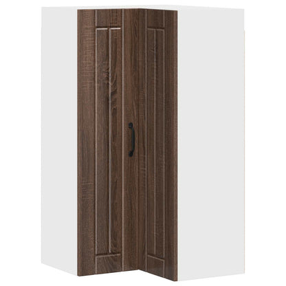 Wall Corner Cabinet LUCCA Brown Oak 57 x 57 x 100 cm