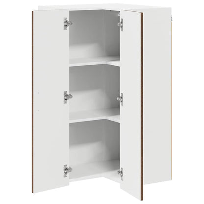 Wall Corner Cabinet LUCCA Brown Oak 57 x 57 x 100 cm