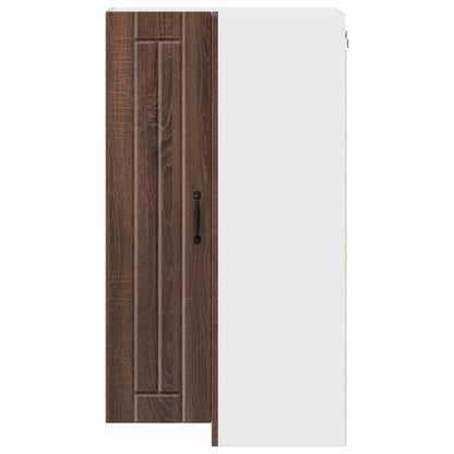 Wall Corner Cabinet LUCCA Brown Oak 57 x 57 x 100 cm