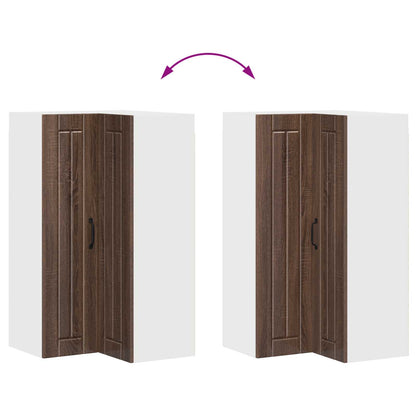 Wall Corner Cabinet LUCCA Brown Oak 57 x 57 x 100 cm