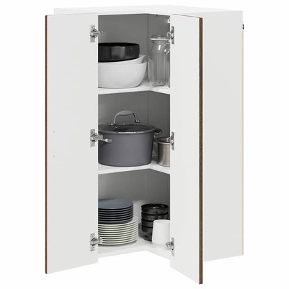 Wall Corner Cabinet LUCCA Brown Oak 57 x 57 x 100 cm