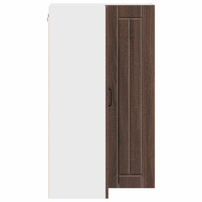 Wall Corner Cabinet LUCCA Brown Oak 57 x 57 x 100 cm