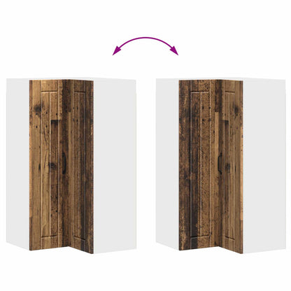 Wall Corner Cabinet LUCCA Old Wood 57 x 57 x 100 cm